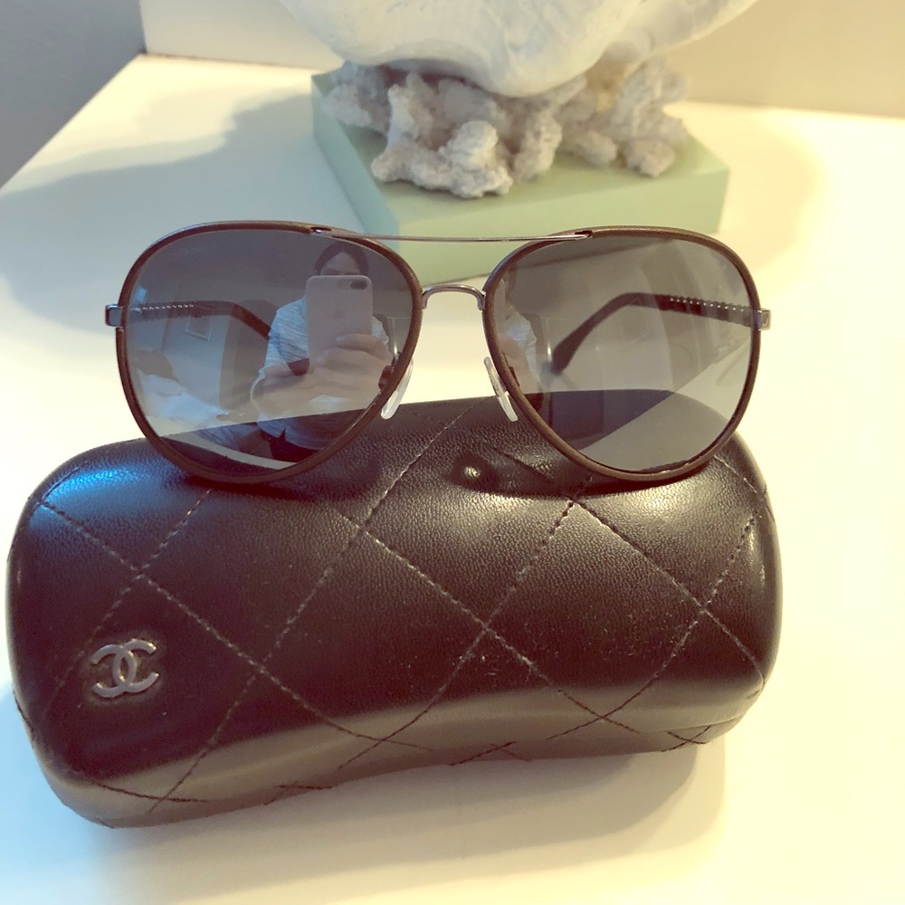 Chanel aviator mirrored sunglasses